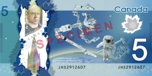 Space achievements proudly listed on the back of our new $5 bill.